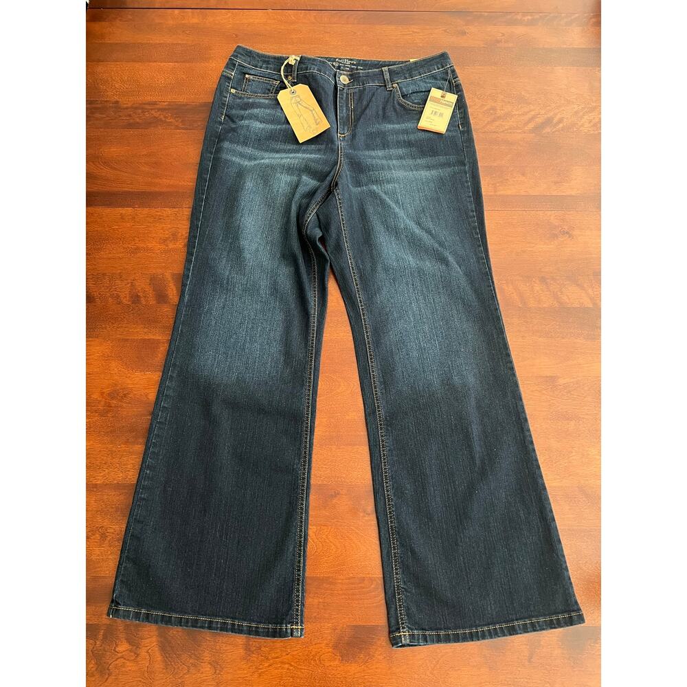 Ruff Hewn "Well Worn" Cotton Blend Stretch Classic Boot Cut Jeans 16W - Picture 2 of 9